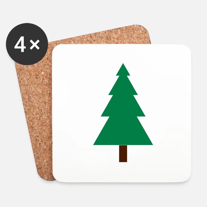Tannenbaum - Untersetzer (4er-Set) - Weiß