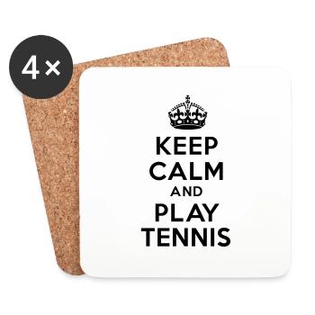 keep calm and play tennis - Coasters (set of 4) - white - Front