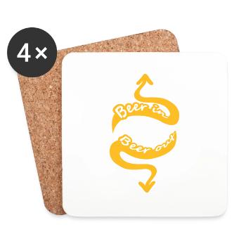 Beer In Beer Out - Coasters (set of 4) - white - Front