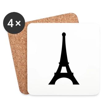 Eiffel Tower Paris - Coasters (set of 4) - white - Front