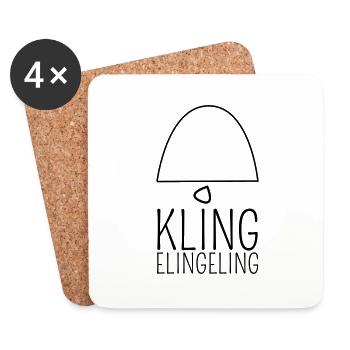 Klingelingeling - Untersetzer (4er-Set) - Weiß - Vorne