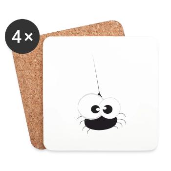Wietse de spin - Coasters (set of 4) - white - Front