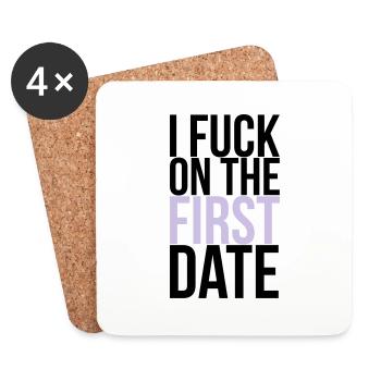 i fuck on the first date - Coasters (set of 4) - white - Front