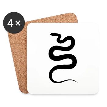 Snake - Coasters (set of 4) - white - Front