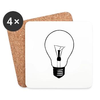 Light Bulb - Coasters (set of 4) - white - Front