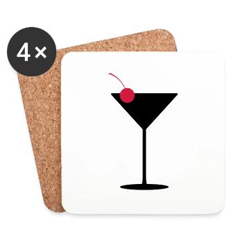 Cocktailglas - Untersetzer (4er-Set) - Weiß - Vorne
