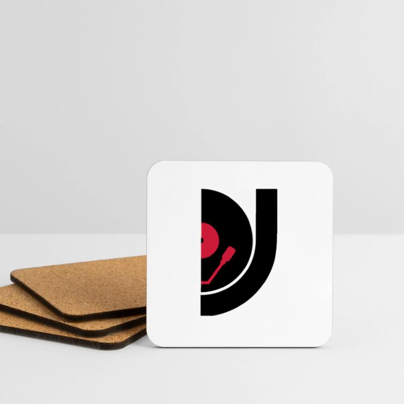 DJ Record Vinyl Plate Sottobicchieri (set da 4 pezzi)