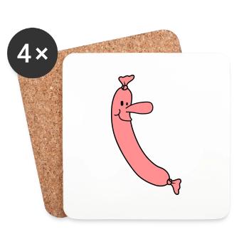 Sausage Man - Coasters (set of 4) - white - Front