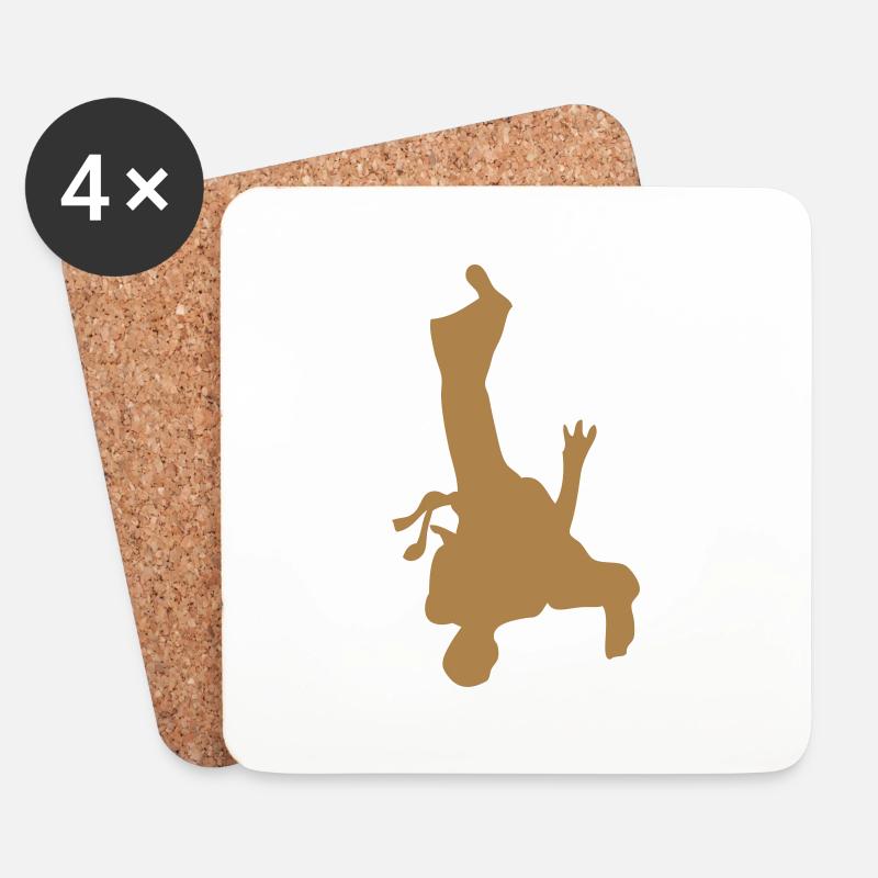 Capoeira Figur Silhouette Schatten - Untersetzer (4er-Set) - Weiß