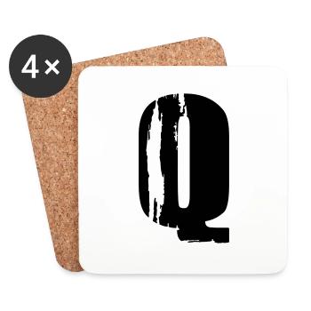 Q - Buchstabe - Untersetzer (4er-Set) - Weiß - Vorne