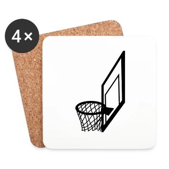 basketball netz basketballkorb cool treffer tor im - Untersetzer (4er-Set) - Weiß - Vorne