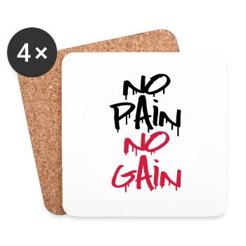 no_pain_no_gain_1_f2 - Dessous de verre (lot de 4) - blanc - Devant