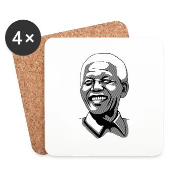Mandela Lines - Coasters (set of 4) - white - Front