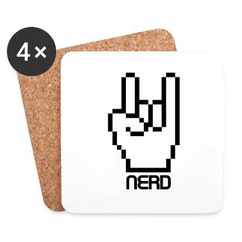 Nerd Gamer - Coasters (set of 4) - white - Front