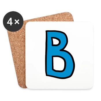 Buchstabe B Comic Cartoon - Untersetzer (4er-Set) - Weiß - Vorne
