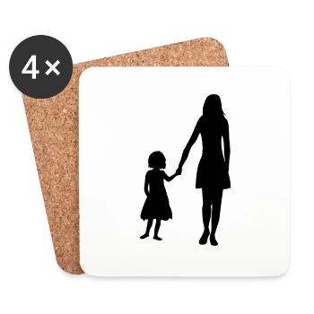 mother's day mother mum and daughter mother's day child m - Coasters (set of 4) - white - Front