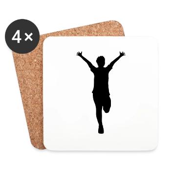 Course rapide marathon course course sport - Dessous de verre (lot de 4) - blanc - Devant