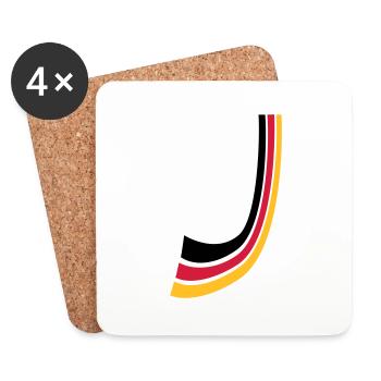 Germany bow lines flag - Coasters (set of 4) - white - Front