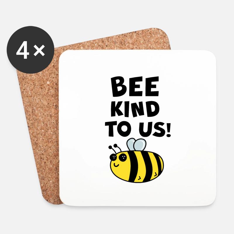 Bee kind to us! Slogan Spruch Rettet die Bienen - Untersetzer (4er-Set) - Weiß