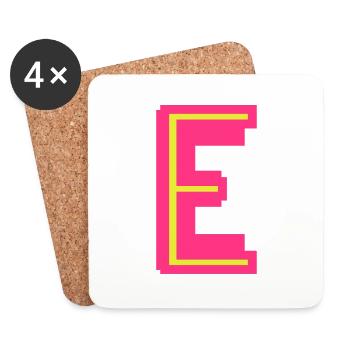 E Neon Gelb Pink - Untersetzer (4er-Set) - Weiß - Vorne