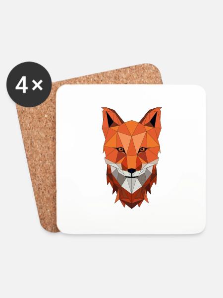 Fuchs - Untersetzer (4er-Set) - Weiß