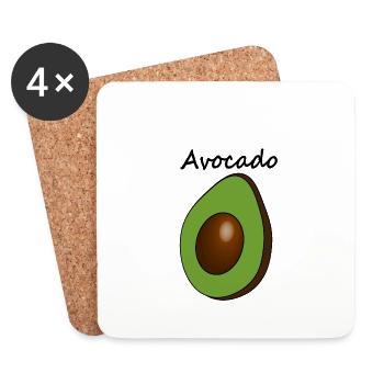 Avocado with a heading - Coasters (set of 4) - white - Front