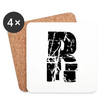 R Letter - Coasters (set of 4) - white - Front