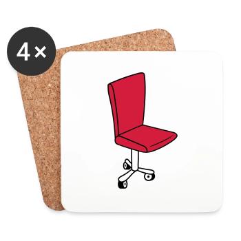 stuhl mit rollen drehstuhl chefsessel gamer sitz c - Untersetzer (4er-Set) - Weiß - Vorne