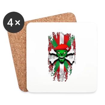 basque skull 02 - Dessous de verre (lot de 4) - blanc - Devant