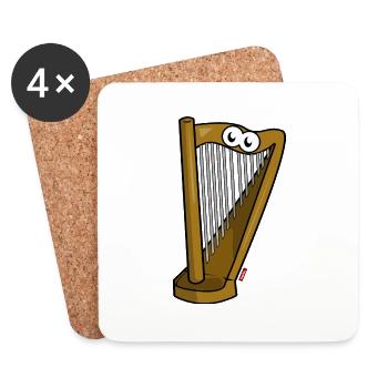 Harp Laughing HARIZ Instruments Children laugh - Coasters (set of 4) - white - Front