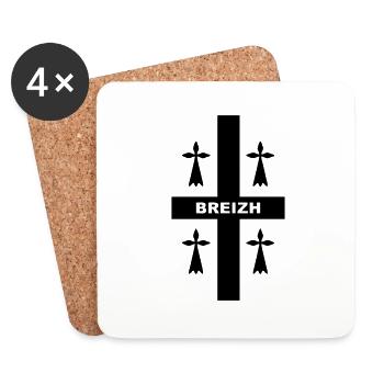 breizh bretagne 04 - Dessous de verre (lot de 4) - blanc - Devant