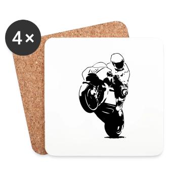 Moto-GP Racing - Dessous de verre (lot de 4) - blanc - Devant