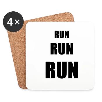 Run run run - Dessous de verre (lot de 4) - blanc - Devant
