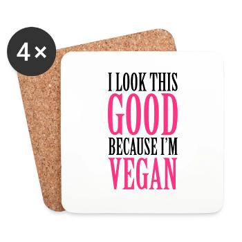 Vegan - Untersetzer (4er-Set) - Weiß - Vorne