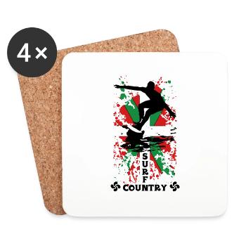 Basque surf country - Dessous de verre (lot de 4) - blanc - Devant