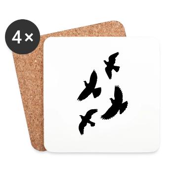 Vögel - Untersetzer (4er-Set) - Weiß - Vorne