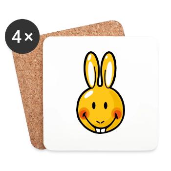 Smiley Rabbit - Dessous de verre (lot de 4) - blanc - Devant