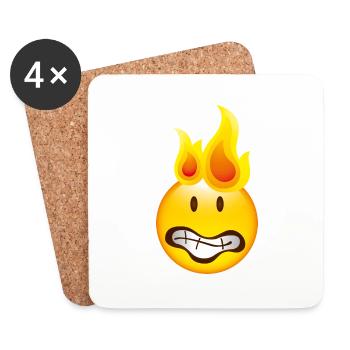 Smiley Burning - Coasters (set of 4) - white - Front