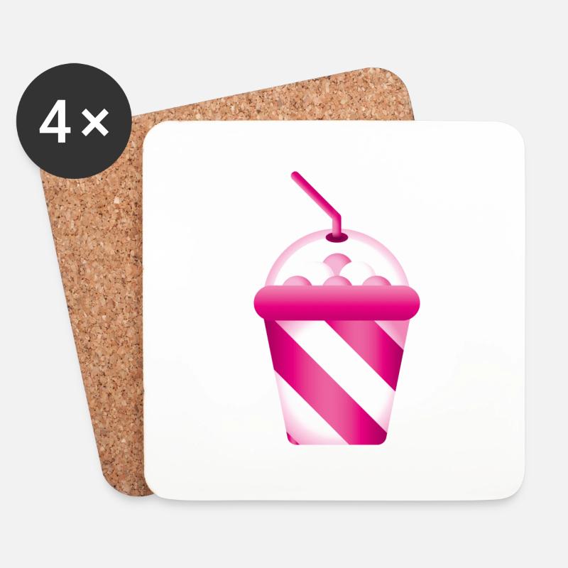 Smiley Shake - Untersetzer (4er-Set) - Weiß