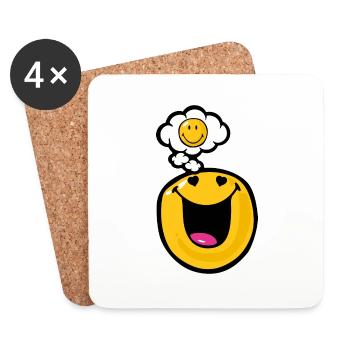 Smiley Love Infatuation - Untersetzer (4er-Set) - Weiß - Vorne