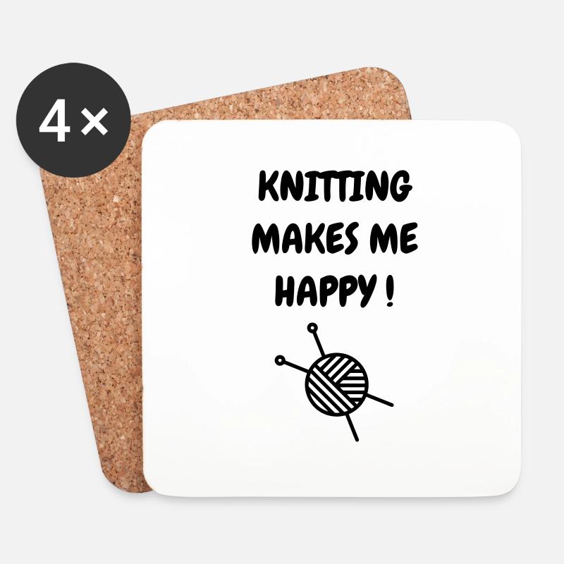 Stricken / stricker / Sticken / mode - Untersetzer (4er-Set) - Weiß