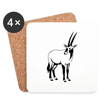 Oryx - Antilope - Untersetzer (4er-Set) - Weiß - Vorne