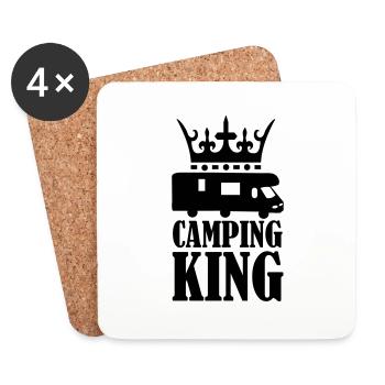 camping_king_01 - Untersetzer (4er-Set) - Weiß - Vorne