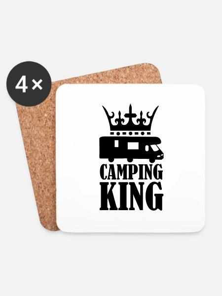 camping_king_01 - Untersetzer (4er-Set) - Weiß