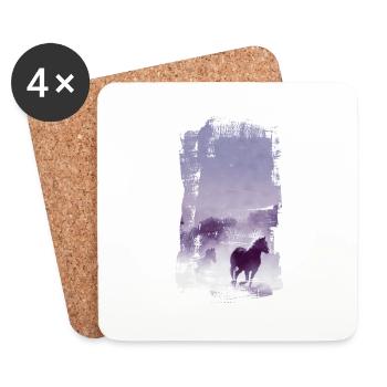 cheval - Dessous de verre (lot de 4) - blanc - Devant