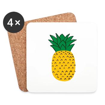 pineapple - Coasters (set of 4) - white - Front