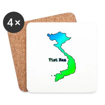 Pays d'Asie - Vietnam - Dessous de verre (lot de 4) - blanc - Devant