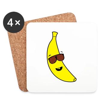 coole_banane_02 - Coasters (set of 4) - white - Front