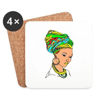 Afrique - beauté africaine - Dessous de verre (lot de 4) - blanc - Devant