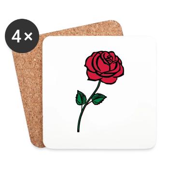 rose_002 - Dessous de verre (lot de 4) - blanc - Devant